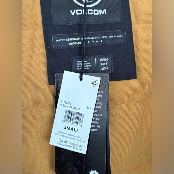 Volcom Hernan 10K Hooded Jacket – Black – Size Small (NWT) - Picture 5 of 9
